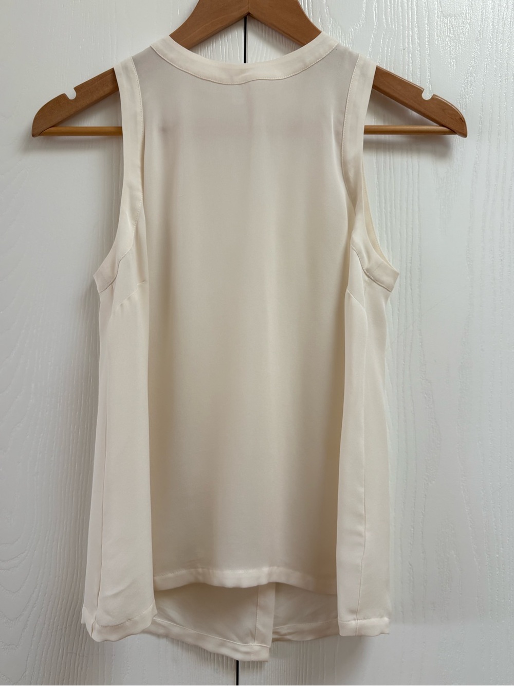 Veronica Beard Cream Sleeveless Silk-Blend Tank